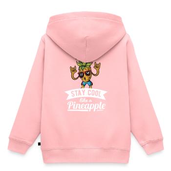 Ananas - Sweat Premium à capuche enfant bio - rose - Dos - AI Model Kid Female (0cm)