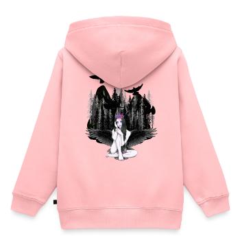 Fantasy Horror Halloween Vampir Engel Dark - Kinder Premium Organic Hoodie - Rosa - Hinten - AI Model Kid Female (0cm)