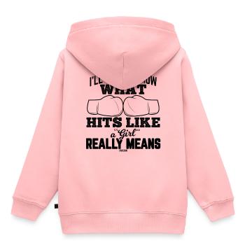 Boxkampf Mädchen Boxsport Geschenk - Kinder Premium Organic Hoodie - Rosa - Hinten - AI Model Kid Female (0cm)