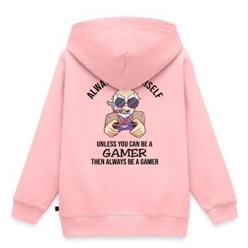 Always Be Yourself Gamer - Kinder Premium Organic Hoodie - Rosa - Hinten - AI Model Kid Female (0cm)