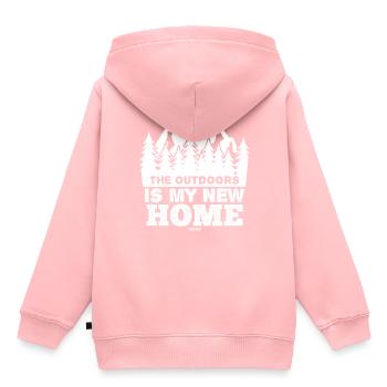 Wald Landschaft Flora Fauna - Kinder Premium Organic Hoodie - Rosa - Hinten - AI Model Kid Female (0cm)
