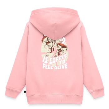 Kaffee - Kinder Premium Organic Hoodie - Rosa - Hinten - AI Model Kid Female (0cm)