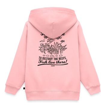 ne pas détruire les récifs Les poissons y vivent - Sweat Premium à capuche enfant bio - rose - Dos - AI Model Kid Female (0cm)