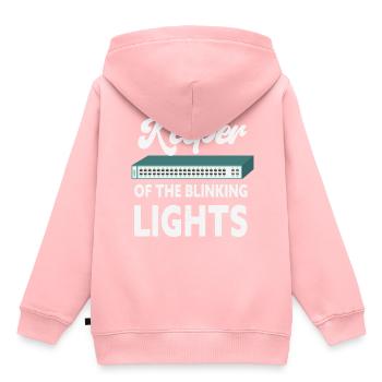 Keeper of the Blinking Lights IT Tech Network - Kids Premium Organic Hoodie - rose - Back - AI Model Kid Female (0cm)