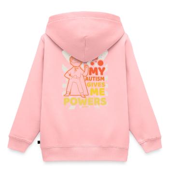 Mein Autismus gibt mir Kraft - Kinder Premium Organic Hoodie - Rosa - Hinten - AI Model Kid Female (0cm)