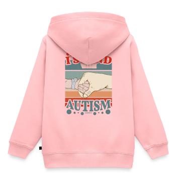 ich stehe zum Autismus - Kinder Premium Organic Hoodie - Rosa - Hinten - AI Model Kid Female (0cm)