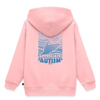 ich mag Autismus - Kinder Premium Organic Hoodie - Rosa - Hinten - AI Model Kid Female (0cm)
