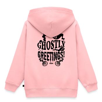 unheimlich Geist Monster Halloween - Kinder Premium Organic Hoodie - Rosa - Hinten - AI Model Kid Female (0cm)