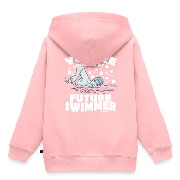 Natation Sauveteur Cours de natation Piscine extérieure Cadeau - Sweat Premium à capuche enfant bio - rose - Dos - AI Model Kid Female (0cm)