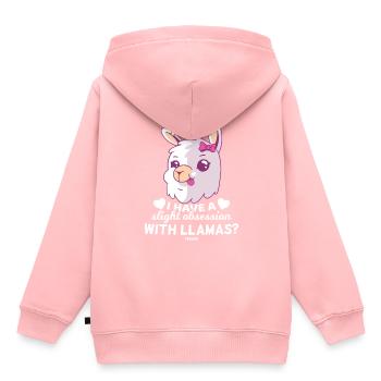 Alpaka Kuscheltier Mädchen Kinder - Kinder Premium Organic Hoodie - Rosa - Hinten - AI Model Kid Female (0cm)