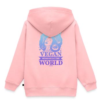 vegane Mütter regieren die Welt - Kinder Premium Organic Hoodie - Rosa - Hinten - AI Model Kid Female (0cm)
