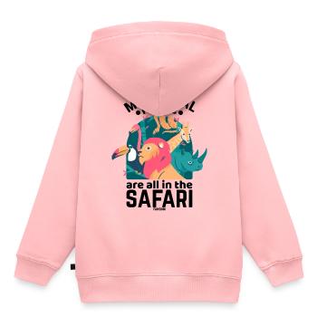 Safari - Sweat Premium à capuche enfant bio - rose - Dos - AI Model Kid Female (0cm)