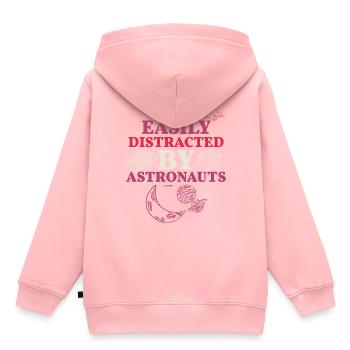 einfach abgelenkt durch Astronauten - Kinder Premium Organic Hoodie - Rosa - Hinten - AI Model Kid Female (0cm)