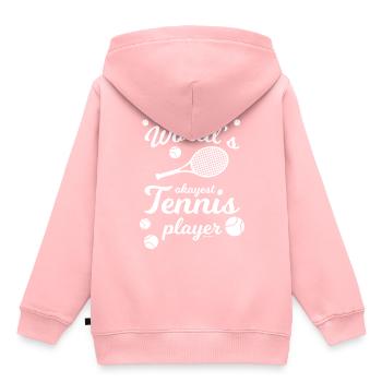Tennisspieler Spruch - Kinder Premium Organic Hoodie - Rosa - Hinten - AI Model Kid Female (0cm)