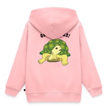 geen stress - Kinder Premium Organic Hoodie - Rosa - Hinten - AI Model Kid Female (0cm)