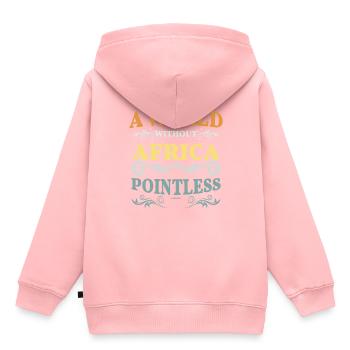 Eine Welt ohne Afrika ist sinnlos - Kinder Premium Organic Hoodie - Rosa - Hinten - AI Model Kid Female (0cm)