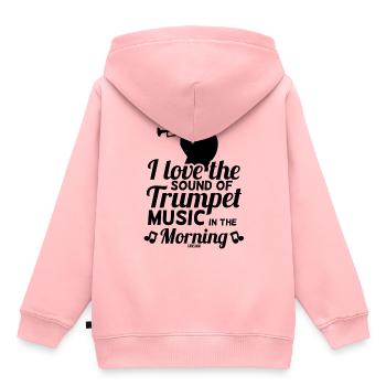 École de musique de l’orchestre de musique à vent de trompette - Sweat Premium à capuche enfant bio - rose - Dos - AI Model Kid Female (0cm)