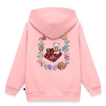 Conte de fées de pique-pour chat - Sweat Premium à capuche enfant bio - rose - Dos - AI Model Kid Female (0cm)
