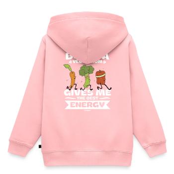 Carrot Paprika Broccoli Mama vegan - Kids Premium Organic Hoodie - rose - Back - AI Model Kid Female (0cm)