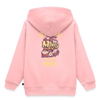 Mädchen liebt Affen Affentag Dschungel - Kinder Premium Organic Hoodie - Rosa - Hinten - AI Model Kid Female (0cm)