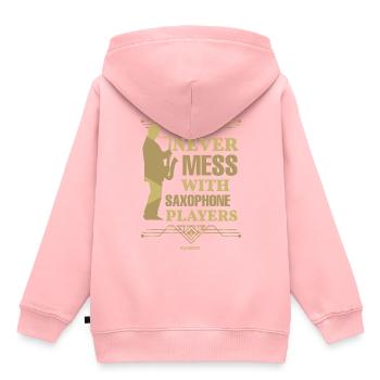 Never Mess With Saxophone Players - Kids Premium Organic Hoodie - rose - Back - AI Model Kid Female (0cm)