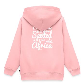 glücklich und zufrieden in Afrika - Kinder Premium Organic Hoodie - Rosa - Hinten - AI Model Kid Female (0cm)