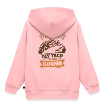 Si je ne peux pas apporter mon taco, je n’y vais pas - Sweat Premium à capuche enfant bio - rose - Dos - AI Model Kid Female (0cm)