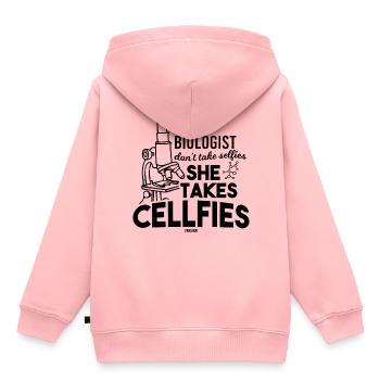 Assistant scientifique de laboratoire chimique - Sweat Premium à capuche enfant bio - rose - Dos - AI Model Kid Female (0cm)