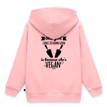 vegane Mutter Mädchen Vegetarierin - Kinder Premium Organic Hoodie - Rosa - Hinten - AI Model Kid Female (0cm)