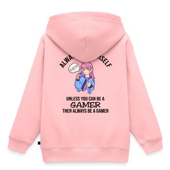 Always Be Yourself Gamer - Kinder Premium Organic Hoodie - Rosa - Hinten - AI Model Kid Female (0cm)