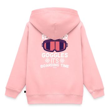 Snowboarding - Kinder Premium Organic Hoodie - Rosa - Hinten - AI Model Kid Female (0cm)