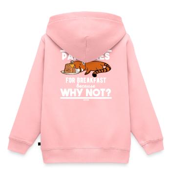 Crêpes pour le petit déjeuner - Sweat Premium à capuche enfant bio - rose - Dos - AI Model Kid Female (0cm)