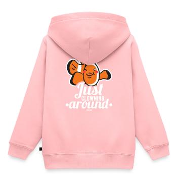 Poisson-clown Poisson anémoné Pêche aquatique - Sweat Premium à capuche enfant bio - rose - Dos - AI Model Kid Female (0cm)
