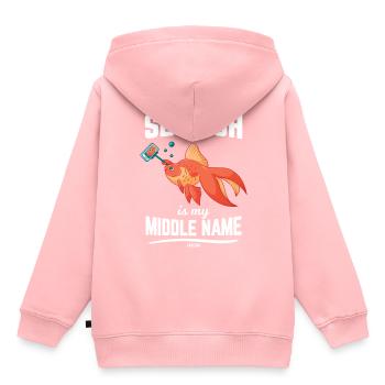 Combattre les poissons aquatiques de l’aquarium de mer - Sweat Premium à capuche enfant bio - rose - Dos - AI Model Kid Female (0cm)