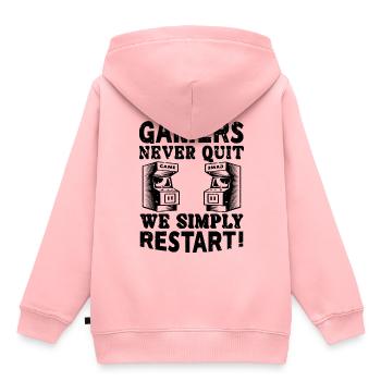 Les joueurs ne quittent jamais leur tenue - Sweat Premium à capuche enfant bio - rose - Dos - AI Model Kid Female (0cm)
