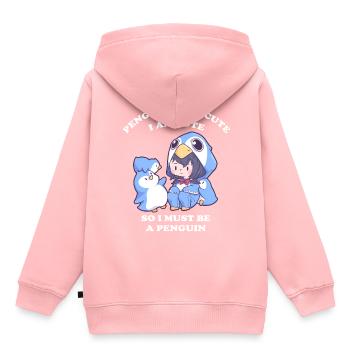 Joli costume de pingouin - Sweat Premium à capuche enfant bio - rose - Dos - AI Model Kid Female (0cm)