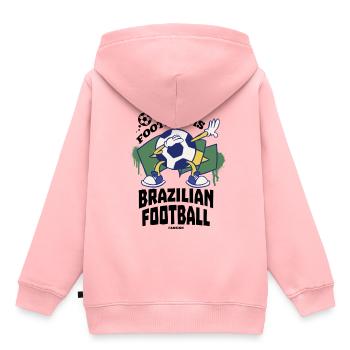 Brasilien - Kinder Premium Organic Hoodie - Rosa - Hinten - AI Model Kid Female (0cm)