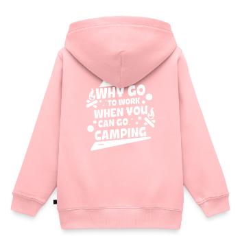 Camping Arbeit Büro Urlaubsreif Spruch - Kinder Premium Organic Hoodie - Rosa - Hinten - AI Model Kid Female (0cm)
