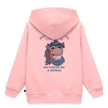 Pferde sind niedlich ich bin niedlich also bin ich - Kinder Premium Organic Hoodie - Rosa - Hinten - AI Model Kid Female (0cm)