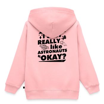 Ich mag Astronauten - Kinder Premium Organic Hoodie - Rosa - Hinten - AI Model Kid Female (0cm)
