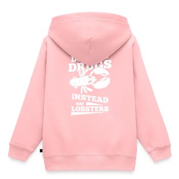 Idée cadeau homard - Sweat Premium à capuche enfant bio - rose - Dos - AI Model Kid Female (0cm)