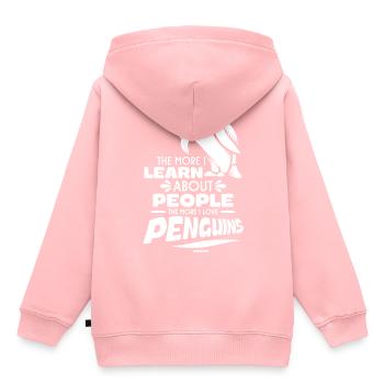 Plus j’en apprends sur les gens, plus j’aime Peng - Sweat Premium à capuche enfant bio - rose - Dos - AI Model Kid Female (0cm)