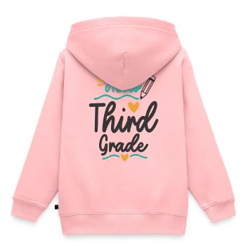 Hallo Lehrerschüler der dritten Klasse - Kinder Premium Organic Hoodie - Rosa - Hinten - AI Model Kid Female (0cm)