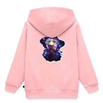 Magical Astral Mage Cute Cartoonish Spellcaster - Kinder Premium Organic Hoodie - Rosa - Hinten - AI Model Kid Female (0cm)