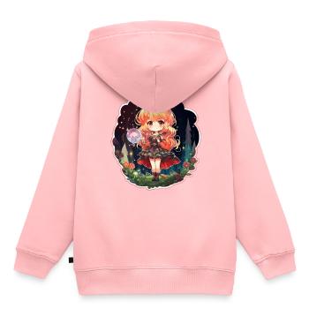 Enchanting Spellcaster Cute and Cartoonish - Kinder Premium Organic Hoodie - Rosa - Hinten - AI Model Kid Female (0cm)