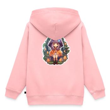 Enchanting Spellcaster Cartoon - Kinder Premium Organic Hoodie - Rosa - Hinten - AI Model Kid Female (0cm)