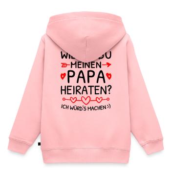 Willst du meinen Papa heiraten? Heiratsantrag - Kinder Premium Organic Hoodie - Rosa - Hinten - AI Model Kid Female (0cm)