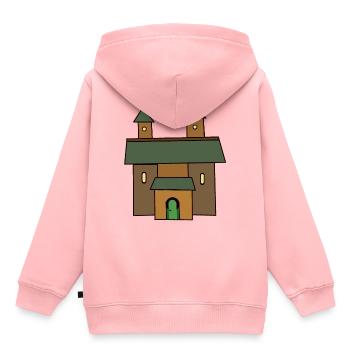 Burg Mittelalter Ritter Schloss Märchen Festung - Kinder Premium Organic Hoodie - Rosa - Hinten - AI Model Kid Female (0cm)