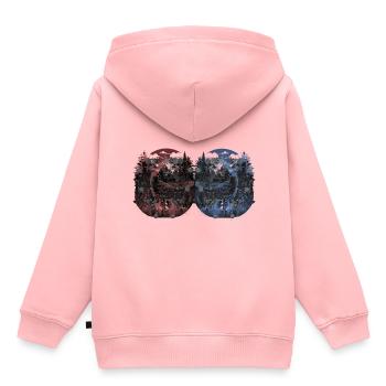 Hirsch Hirsche Rehbock Vintage Retro Waldtiere - Kinder Premium Organic Hoodie - Rosa - Hinten - AI Model Kid Female (0cm)