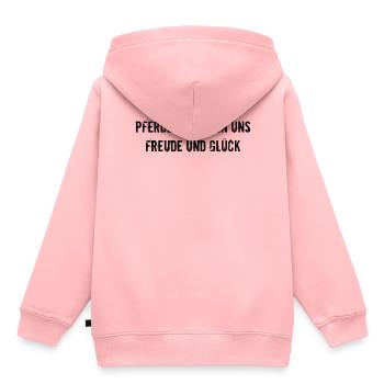 Reiten - Pferde schenken uns Freude und Glück - Kinder Premium Organic Hoodie - Rosa - Hinten - AI Model Kid Female (0cm)